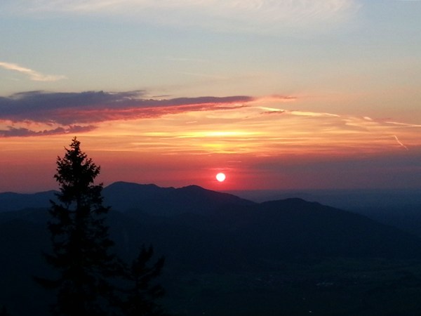 Laber 2015: Sonnenuntergang kurz vor dem Gipfel