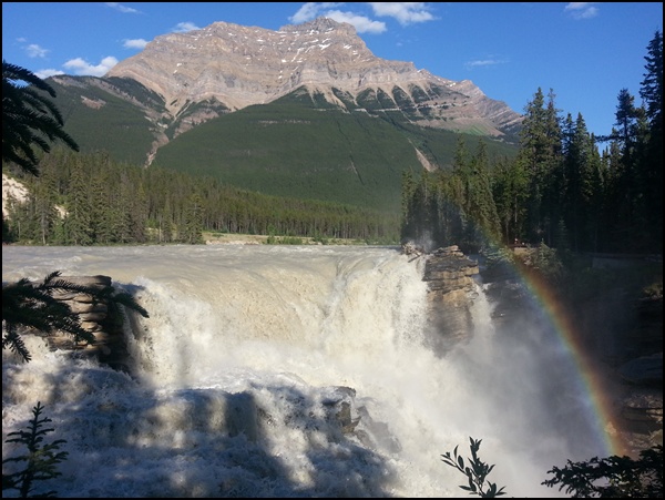 Athabasca Falls mit Abendsonne