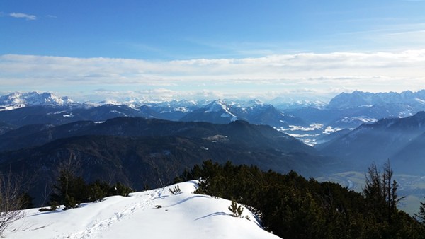 Blick nach Süden von der Chiemgauer Hochplatte