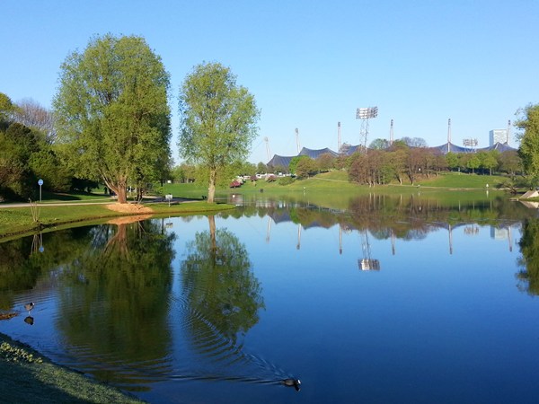 Und der Olympiasee an einem perfekten Morgen.