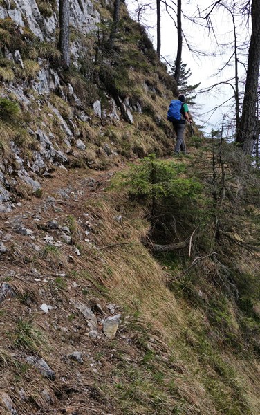 Ausgesetzte Stelle am Hutzenauer Steig am Rauschberg