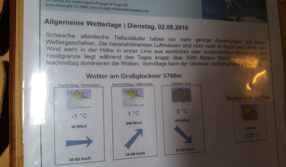 Wetterbericht lesen. Was man so auf Hütten macht.