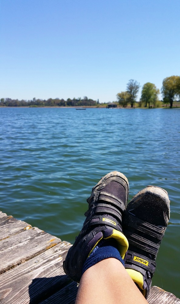 Kleine Radl-Pause an der Prien-Mündung