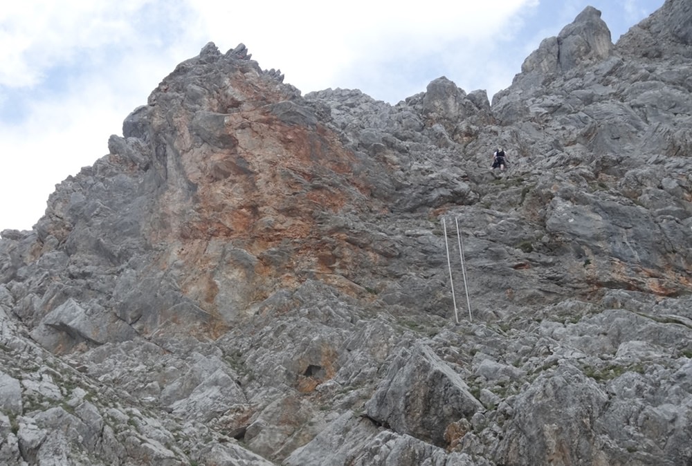 Südwand-Klettersteig Persailhorn: eine von drei Leitern