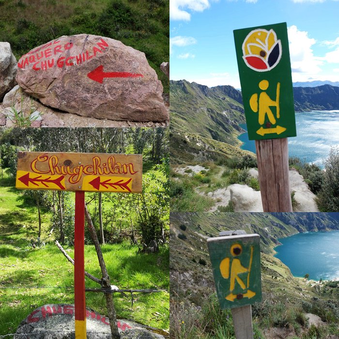 "Beschilderung" auf dem Quilotoa Loop und auf dem Weg zur Krater Lagune am Vulkan Quilotoa | Ecuador