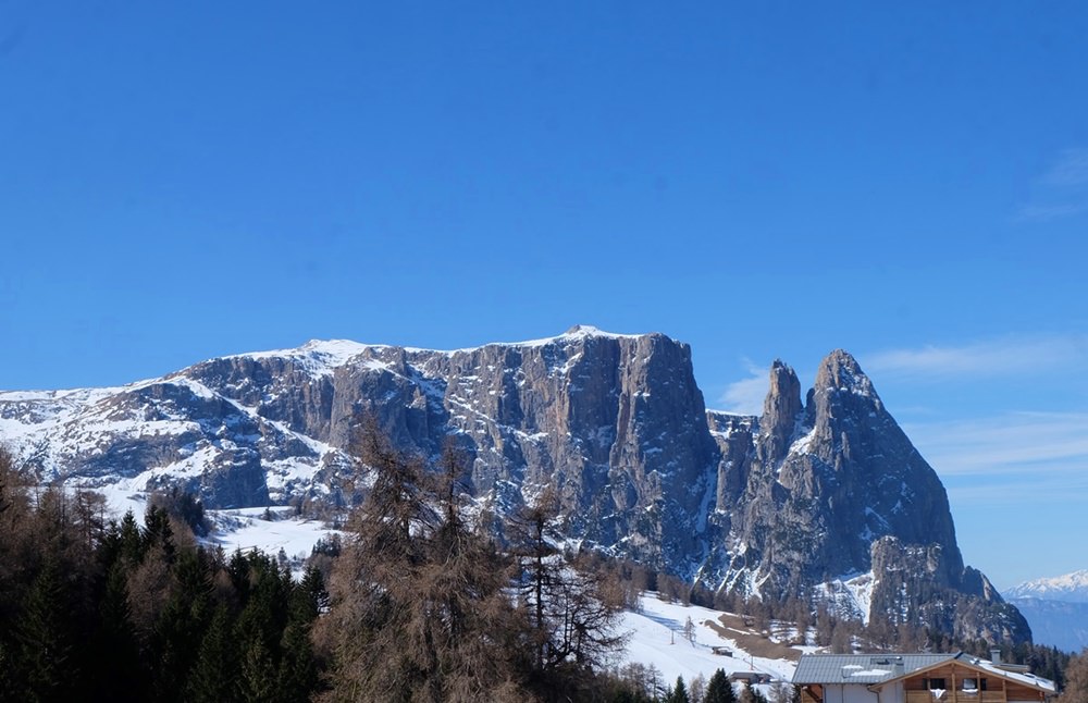 Typische Schlern-Ansicht in Südtirol