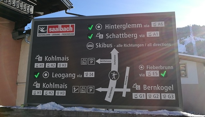 Wegweiser in Saalbach