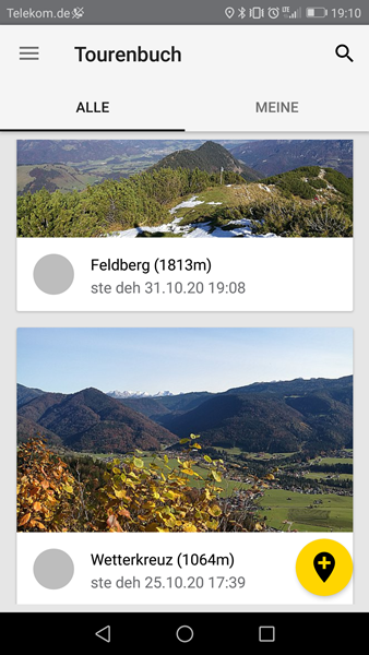 Tourenbuch in der SummitLynx App