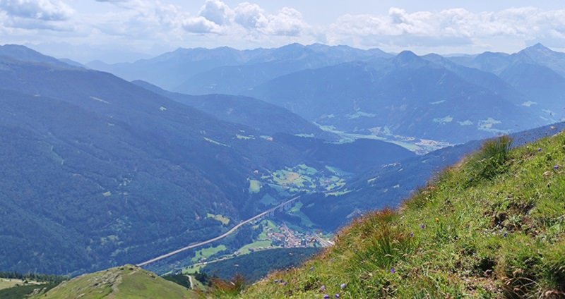 Ausblick nach Südtirol, Sterzing und Eisacktal