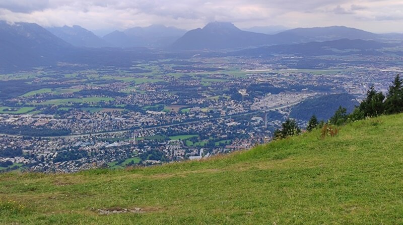 Blick vom Gaisberg auf die Stadt Salzburg
