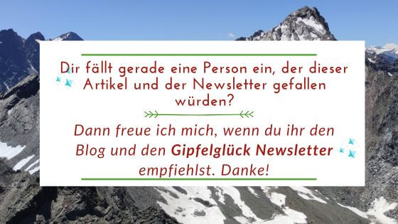 Gipfelglück Blog & Newsletter empfehlen