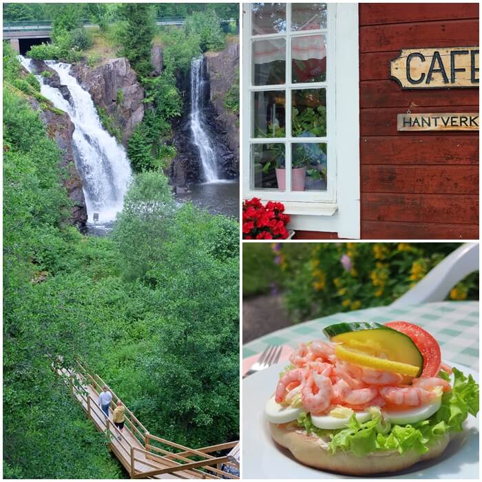 Stalpets Wasserfall und Café in Smaland/ Südschweden