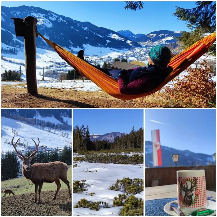 Winterwandern in der Wildschönau mit Hängematte und Jausenstation